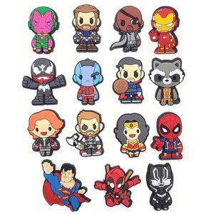 *NEW-15 pc*  Marvel DC Super Heroes Universe Shoe Charms for Your Crocs (Asst A)